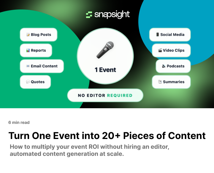 Event Content Repurposing: Turn 1 Event into 20+ Assets