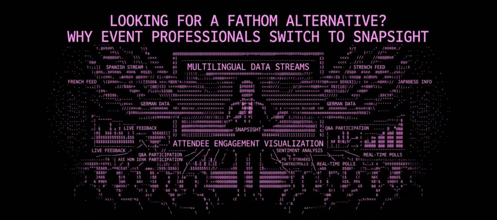Comparison of Fathom and event intelligence platforms showing multi-session AI transcription and analysis capabilities